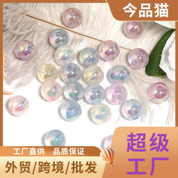 Wholesale 10pcs 12mm luminous fine glitter glass Acrylic Beads