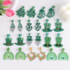 Wholesale St. Patrick's shamrock hat-shaped letter earrings