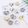 Wholesale 10pcs electroplated gold silver pentagram heart acrylic beads