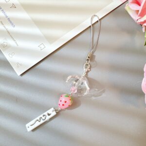 Xc-25a85 pink strawberry wind chime