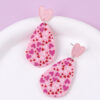 Wholesale Love droplet shaped Valentine's Day acrylic earrings