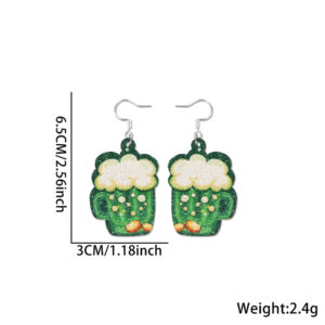 Green beer glass / Irish earrings
