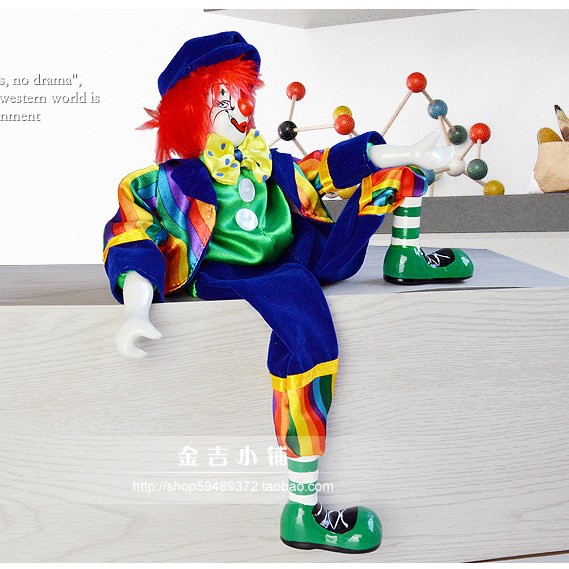 Wholesale Ceramic Hanging Clown Soft Leg Doll Accessories