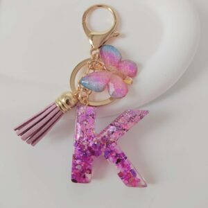 Purple letters-k / Purple letter keychain pendant