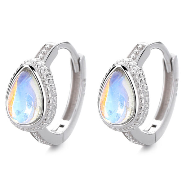 Wholesale Silver Needle Water Drop Moonstone Turquoise Earrings