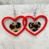 Wholesale Valentine's Day Leopard Pattern Love Earrings
