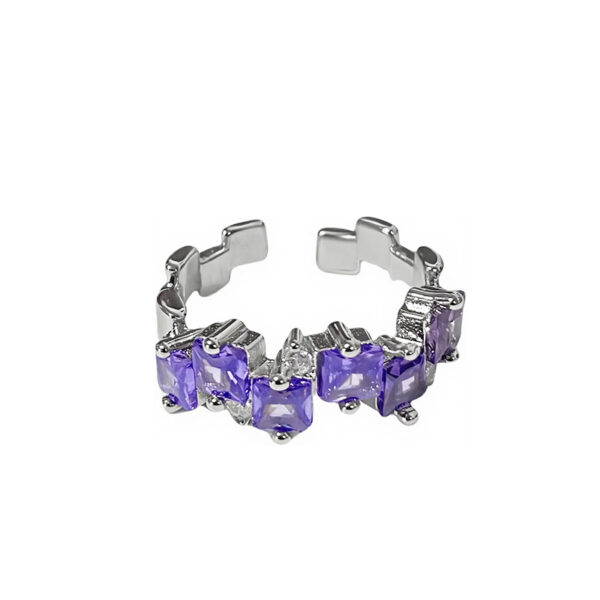 O1CN01LiMDUq1kPCfOJ0KMm_2215803244675-0-cib Wholesale Sweet Cool Geometric Purple Diamond Open Ring
