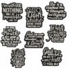 Wholesale English short sentence cartoon black and white embroidery DIY Patches