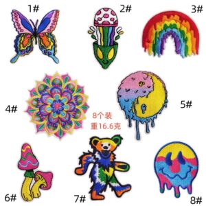 Pack of 8 colored cloth stickers