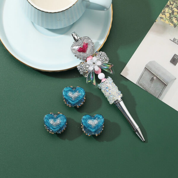 Wholesale 10pcs Resin Printing Bead Pen Bead Fans Love Beads