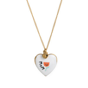White tulip mom necklace
