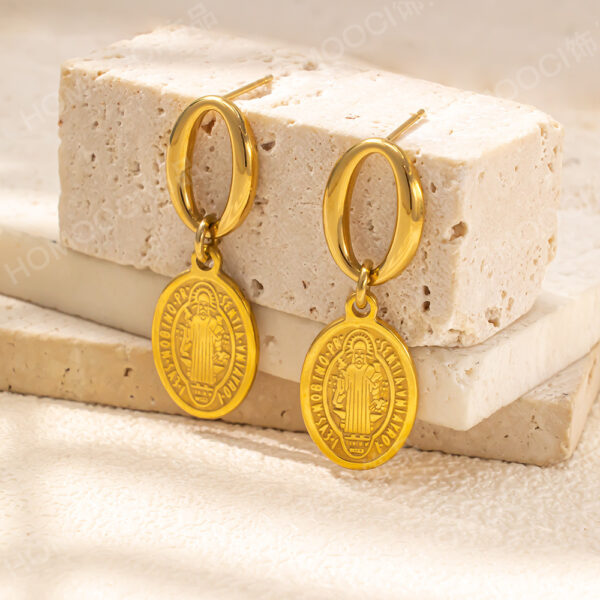 Wholesale Titanium Steel Earrings Inlaid with Stone Lightning Earrings