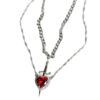 Wholesale Valentine's Day one arrow through the heart love necklace