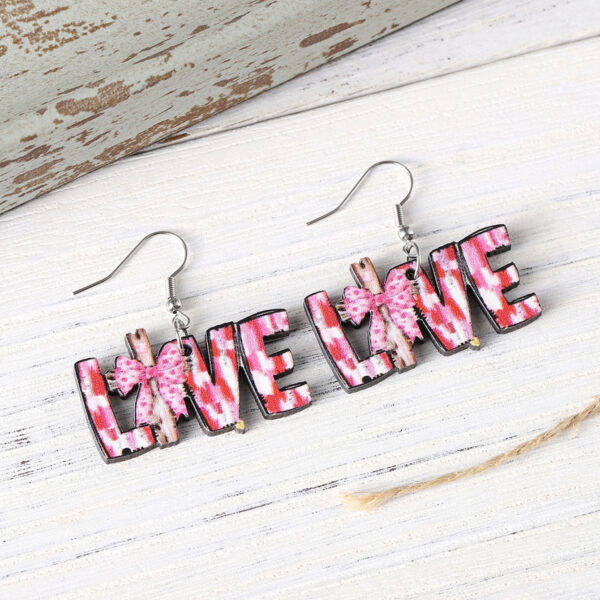 O1CN01LqjmWR1ZzQHclqclN_2214986983265-0-cib Wholesale Painted Bow Cross Love Pendant Earrings Wooden Double-Sided Earrings