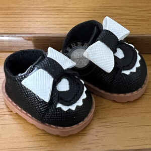 Black 3.8cm bow shoes (no velcro)