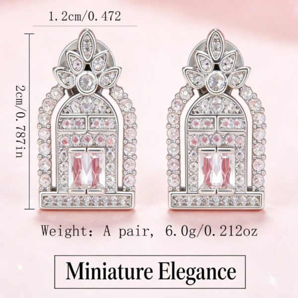 Wholesale Zircon Geometric Hollow Happiness Gate Earrings