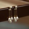 Wholesale Pearl Long Retro Fashion Niche Simple Earrings