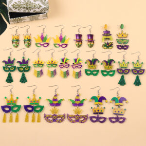 Wholesale Carnival Mask Crown Hat Acrylic Earrings