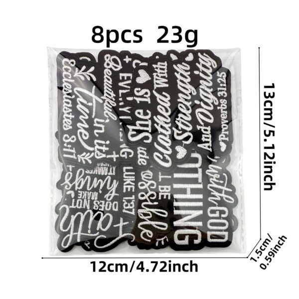 Wholesale English short sentence cartoon black and white embroidery DIY Patches
