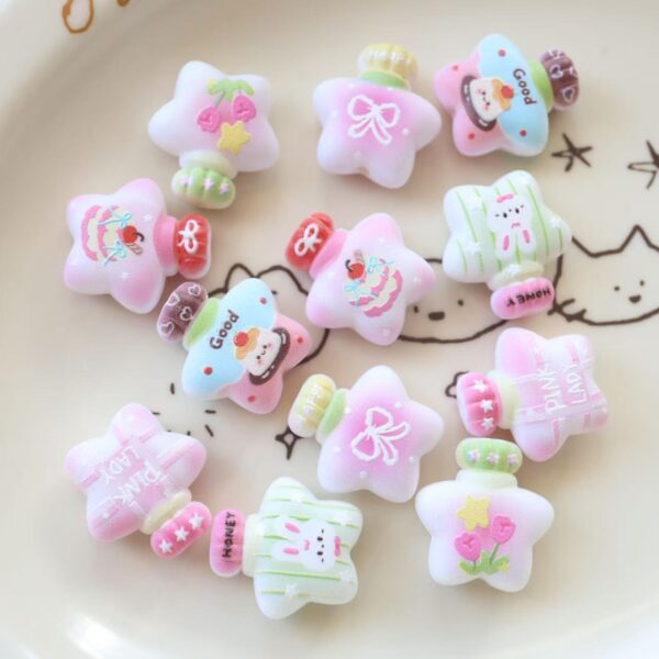 Wholesale Wishing bottle embossed printed frosted star bottle DIY beads