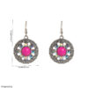 Wholesale Colored turquoise diamond encrusted oval earrings