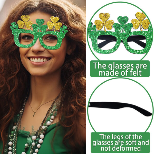 Wholesale St. Patrick's Day golden and green shamrock glasses
