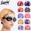Wholesale Adult polyester fabric underhead swim cap Summer