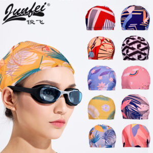 Wholesale Adult polyester fabric underhead swim cap Summer