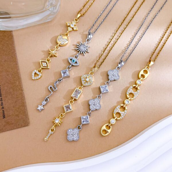 Wholesale Bow Necklace Accessories Women's Luxury Titanium Steel Necklace