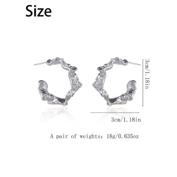 Wholesale Copper Metal Folded Hoop Earrings