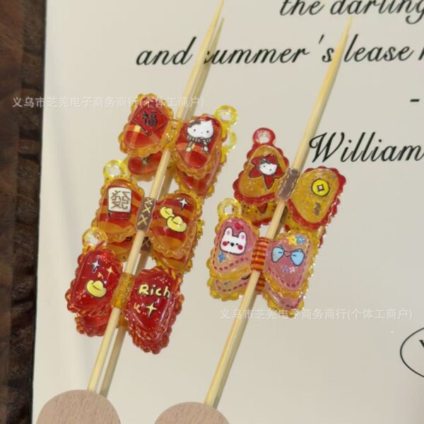 Wholesale 10pcs embossed fine flashing red bow tee acrylic beads