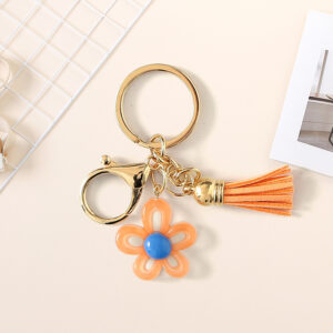 Orange sunflower keychain