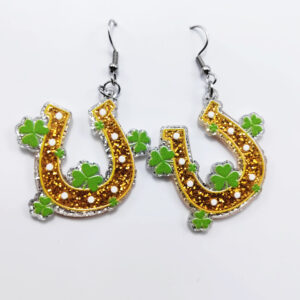 Pair of Yellow U-shaped Earrings