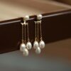 Wholesale Pearl Long Retro Fashion Niche Simple Earrings