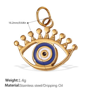 Pj323beg blue oil gold pendant