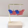 Wholesale Independence Day Flag Red Blue Sunflower Love Earrings