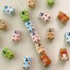 Wholesale Hand-painted ceramic color puppy Akita dog loose beads handmade DIY beaded bracelet necklace accessories
