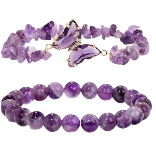 Wholesale Natural Amethyst Butterfly Pendant Bracelet
