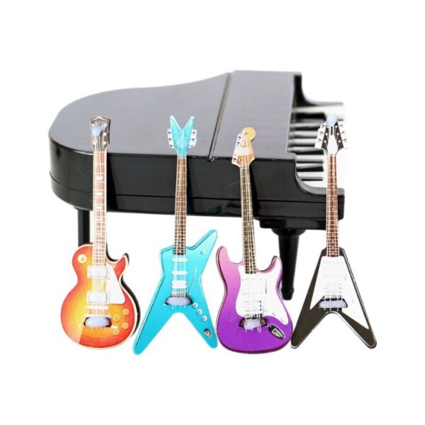 Wholesale Dollhouse 1:12 Doll House Mini Artificial Musical Instrument Electric Guitar