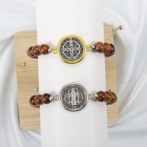 Wholesale Wooden Rosary Alloy Round Cross Bracelet