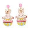 Wholesale Cute Rabbit Easter Letter Radish Egg Earrings