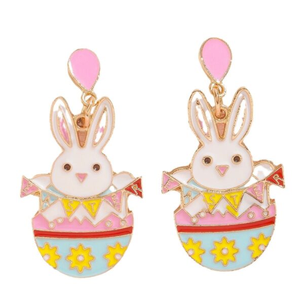 Wholesale Cute Rabbit Easter Letter Radish Egg Earrings