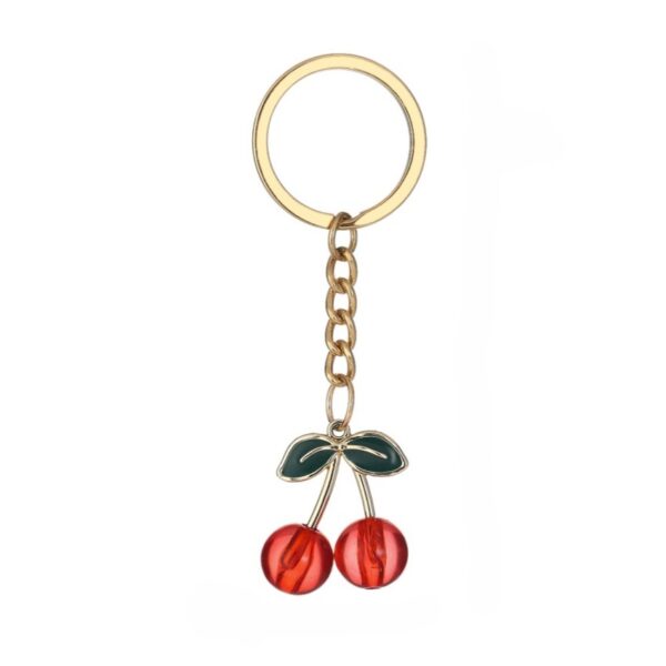 Wholesale Cute mini red transparent cherry keychain