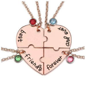 Rose gold four-piece love necklace