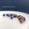 O1CN01M7Xd8K1g1ba8zrDYC_2215525424082-0-cib Wholesale Black barrel bead, glassy rainbow striped beads