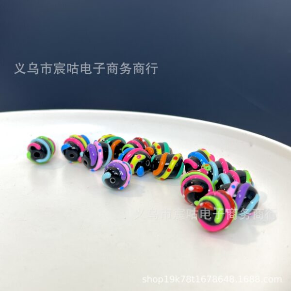 O1CN01M7Xd8K1g1ba8zrDYC_2215525424082-0-cib Wholesale Black barrel bead, glassy rainbow striped beads