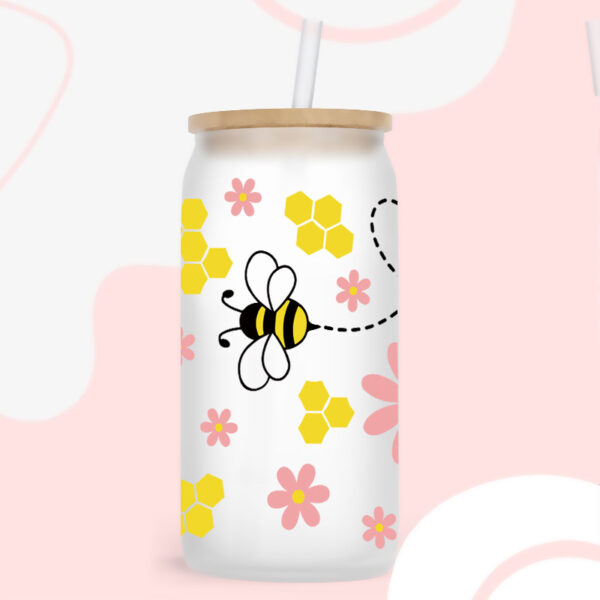 Wholesale Cartoon Cute Dragonfly Bee Insect Theme 16oz Cup UV DTF Wraps