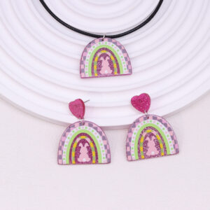 Rainbow rabbit [earrings necklace suit]]