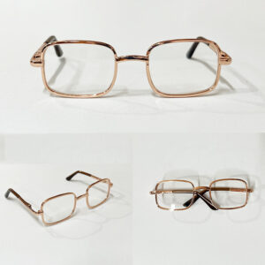 Gold-plated metal square glasses