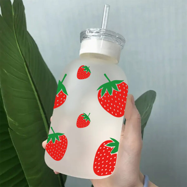 Wholesale Cartoon Cute Strawberry Watermelon Fruit Theme 16oz Cup UV DTF Wraps